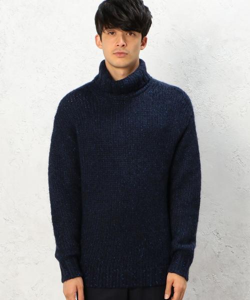green label relaxing（グリーンレーベルリラクシング）の「KNOT/YARN タートルネックニット 3G◆（ニット/セーター・メンズ・ホワイト/ネイビー・SMALL/LARGE/MEDIUM）」の4枚目の写真
