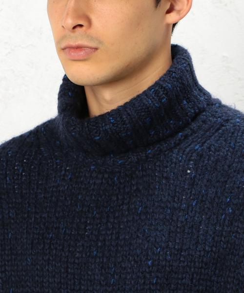green label relaxing（グリーンレーベルリラクシング）の「KNOT/YARN タートルネックニット 3G◆（ニット/セーター・メンズ・ホワイト/ネイビー・SMALL/LARGE/MEDIUM）」の7枚目の写真