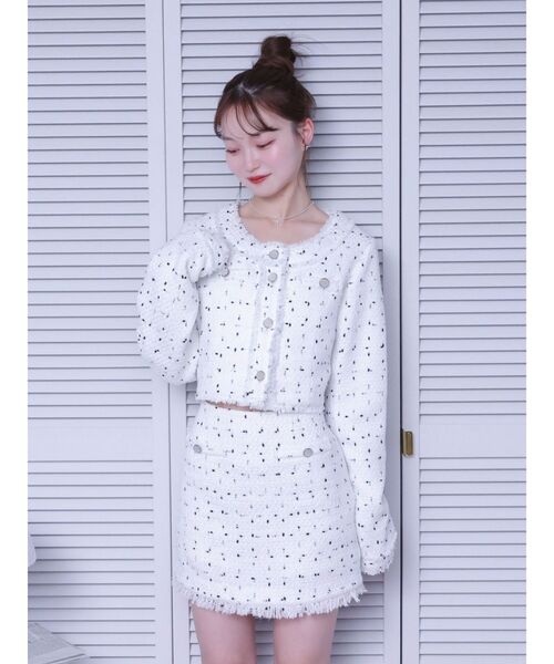 EATME（イートミー）の「ツイードミニスカート（セットアップ可能）（スカート・レディース・ブラック/オフホワイト・SMALL/MEDIUM）」の8枚目の写真