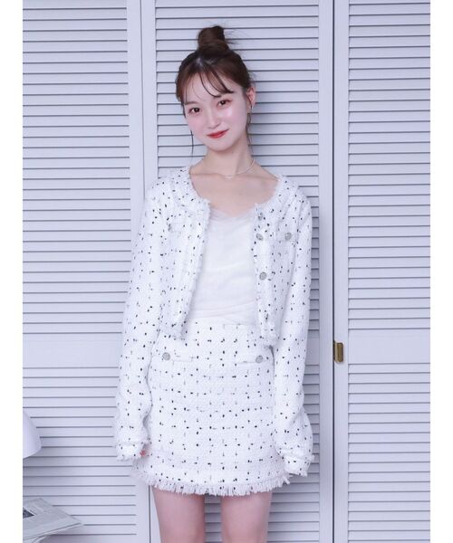 EATME（イートミー）の「ツイードミニスカート（セットアップ可能）（スカート・レディース・ブラック/オフホワイト・SMALL/MEDIUM）」の7枚目の写真