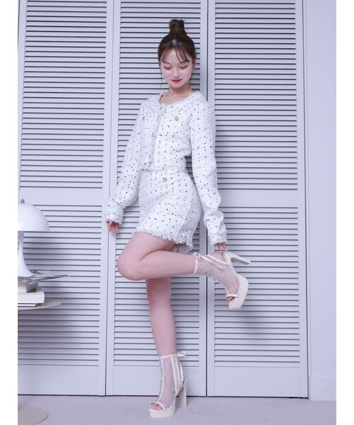 EATME（イートミー）の「ツイードミニスカート（セットアップ可能）（スカート・レディース・ブラック/オフホワイト・SMALL/MEDIUM）」の5枚目の写真