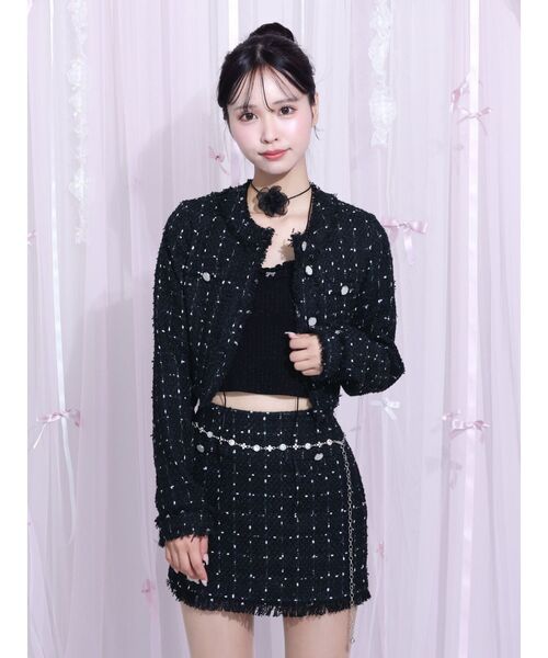 EATME（イートミー）の「ツイードミニスカート（セットアップ可能）（スカート・レディース・ブラック/オフホワイト・SMALL/MEDIUM）」の9枚目の写真