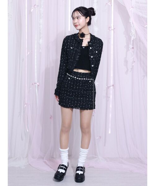 EATME（イートミー）の「ツイードミニスカート（セットアップ可能）（スカート・レディース・ブラック/オフホワイト・SMALL/MEDIUM）」の13枚目の写真