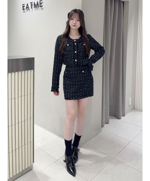 EATME（イートミー）の「ツイードミニスカート（セットアップ可能）（スカート・レディース・ブラック/オフホワイト・SMALL/MEDIUM）」の15枚目の写真