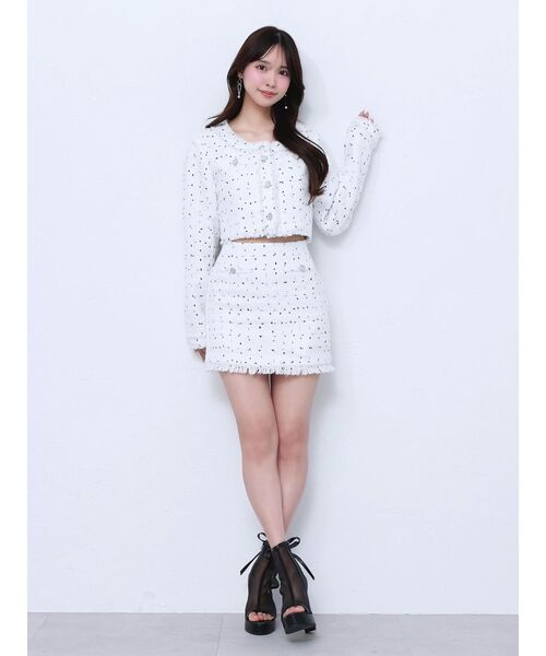 EATME（イートミー）の「ツイードミニスカート（セットアップ可能）（スカート・レディース・ブラック/オフホワイト・SMALL/MEDIUM）」の21枚目の写真