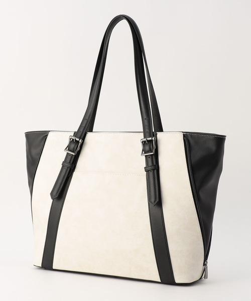 HIDEAWAYS NICOLE(ハイダウェイニコル)の「サイドジップトートバッグ(トートバッグ・メンズ・ホワイト×ブラック/ブラック・FREE)」の14枚目の写真