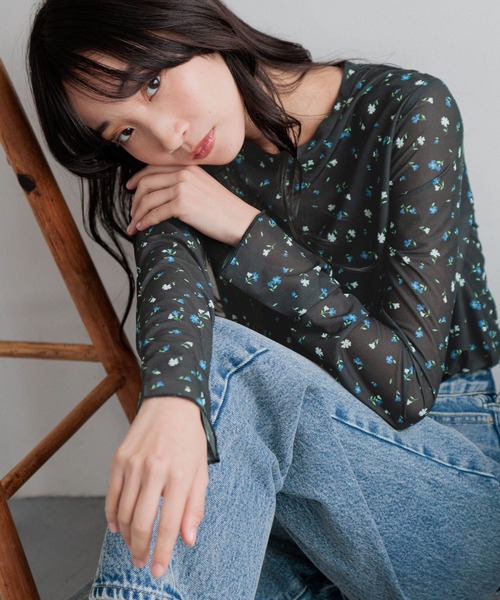 LOWRYS FARM（ローリーズファーム）の「ムジガラシアータイトＬＳ 291966（Tシャツ/カットソー・レディース・ホワイト/その他/ブラック・FREE）」の3枚目の写真