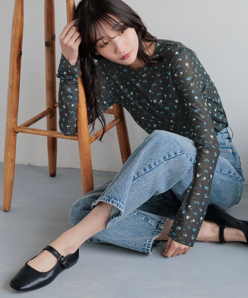 LOWRYS FARM（ローリーズファーム）の「ムジガラシアータイトＬＳ 291966（Tシャツ/カットソー・レディース・ホワイト/その他/ブラック・FREE）」の4枚目の写真