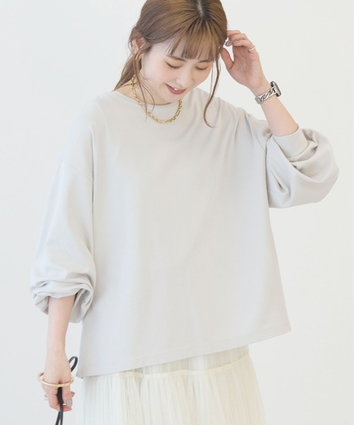 AMERICAN HOLIC（アメリカンホリック）の「袖ボリュームカットプルオーバー（Tシャツ/カットソー・レディース・オフホワイト/チャコールグレー/ライトベージュ/グリーン/イエロー・L/M）」の3枚目の写真