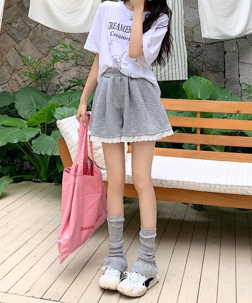 sevens(セブンズ)の「【sevens】ラインフリルハーフパンツ(その他パンツ・レディース・グレー/ブラック・FREE)」の4枚目の写真