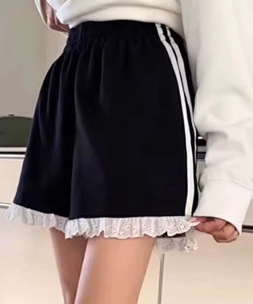 sevens(セブンズ)の「【sevens】ラインフリルハーフパンツ(その他パンツ・レディース・グレー/ブラック・FREE)」の7枚目の写真