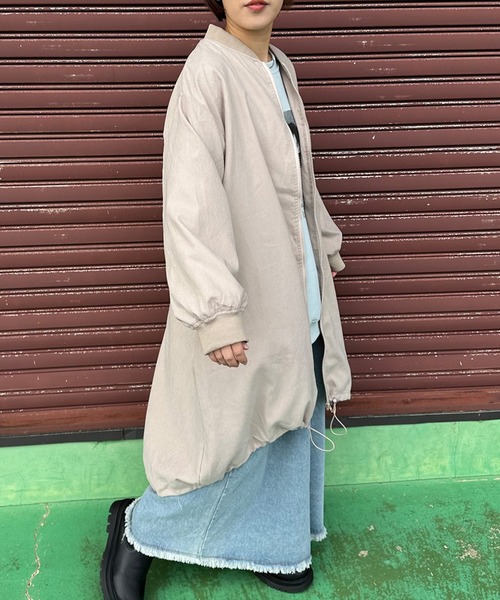 CRB(シーアールビー)の「ピーチロングMA-1(MA-1・レディース・ベージュ/ブラック/アイボリー/カーキ・F)」の22枚目の写真