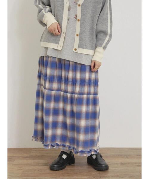 Samansa Mos2（サマンサ モスモス）の「シャーリングティアードスカート（スカート・レディース・ブラック/ブルー/カーキ/レッド/キナリ・F）」の13枚目の写真