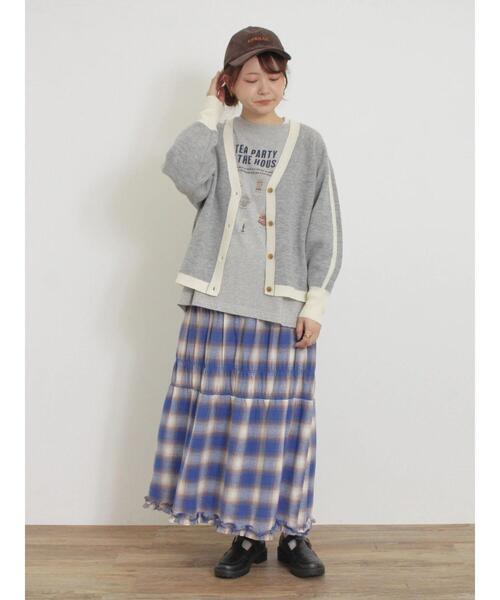 Samansa Mos2（サマンサ モスモス）の「シャーリングティアードスカート（スカート・レディース・ブラック/ブルー/カーキ/レッド/キナリ・F）」の15枚目の写真