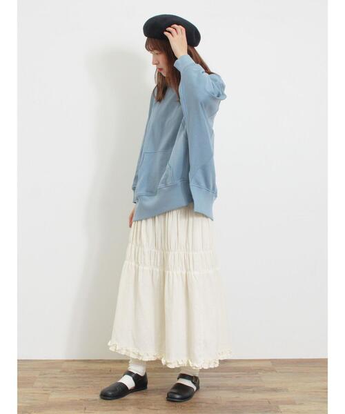 Samansa Mos2（サマンサ モスモス）の「シャーリングティアードスカート（スカート・レディース・ブラック/ブルー/カーキ/レッド/キナリ・F）」の19枚目の写真