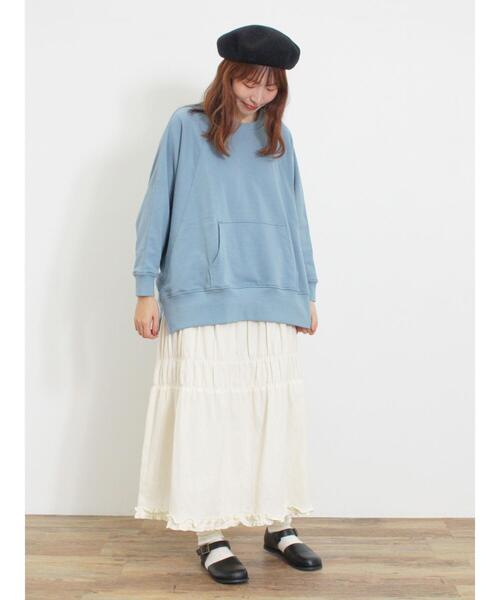 Samansa Mos2（サマンサ モスモス）の「シャーリングティアードスカート（スカート・レディース・ブラック/ブルー/カーキ/レッド/キナリ・F）」の20枚目の写真