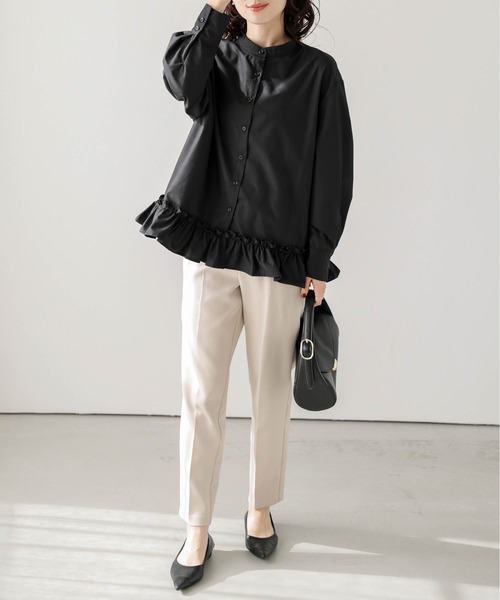 SUGAR BISKET（シュガービスケット）の「フリルヘムブラウス（シャツ/ブラウス・レディース・ブラック/ホワイト・フリー）」の9枚目の写真