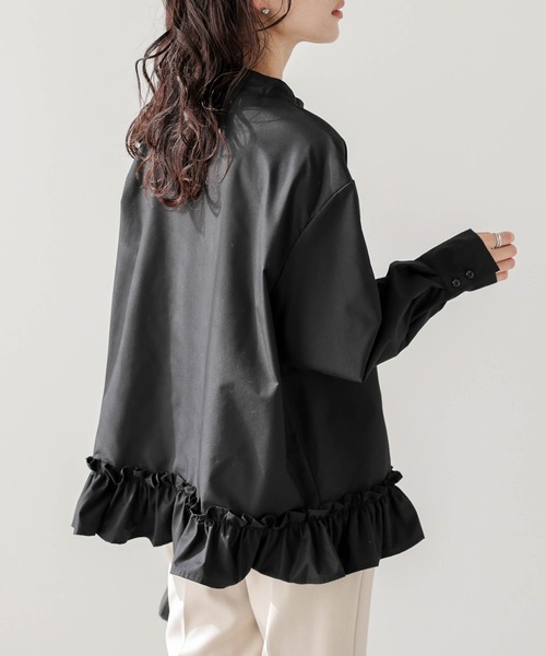 SUGAR BISKET（シュガービスケット）の「フリルヘムブラウス（シャツ/ブラウス・レディース・ブラック/ホワイト・フリー）」の6枚目の写真