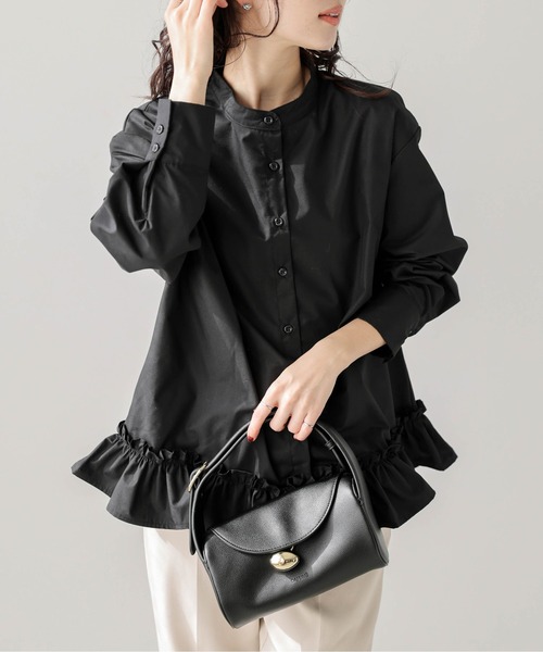 SUGAR BISKET（シュガービスケット）の「フリルヘムブラウス（シャツ/ブラウス・レディース・ブラック/ホワイト・フリー）」の5枚目の写真