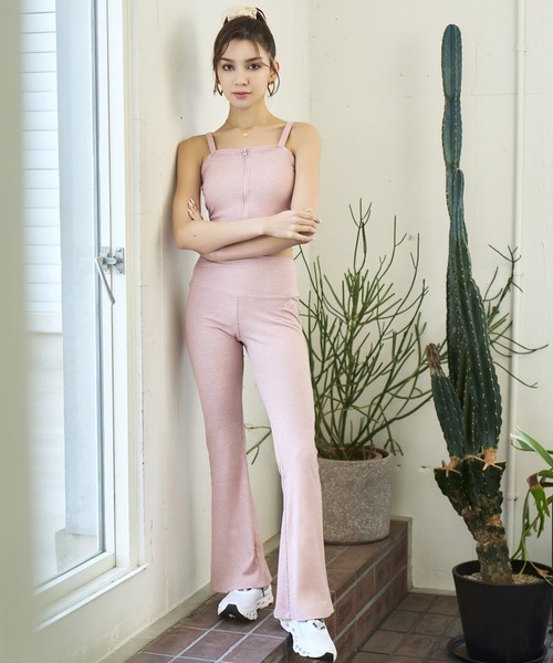 GYDA（ジェイダ）の「GYDA/ジェイダ ラメリブフレアレギンス/水陸両用/フィットネス 404530（レギンス/スパッツ・レディース・グレー/ピンク/ブルー/ブラック・M/L）」の12枚目の写真