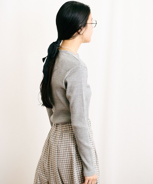 fig London(フィグロンドン)の「DAILY simple cardigan(Tシャツ/カットソー・レディース・ホワイト/グレー・FREE)」の10枚目の写真