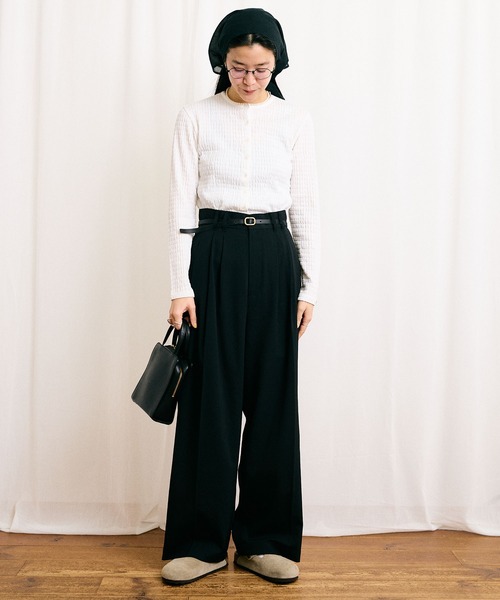 fig London(フィグロンドン)の「DAILY simple cardigan(Tシャツ/カットソー・レディース・ホワイト/グレー・FREE)」の7枚目の写真