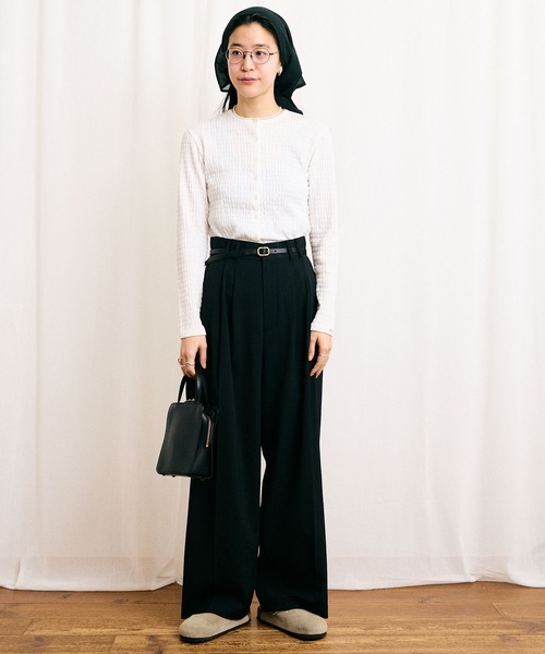 fig London(フィグロンドン)の「DAILY simple cardigan(Tシャツ/カットソー・レディース・ホワイト/グレー・FREE)」の8枚目の写真