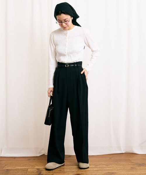 fig London(フィグロンドン)の「DAILY simple cardigan(Tシャツ/カットソー・レディース・ホワイト/グレー・FREE)」の19枚目の写真