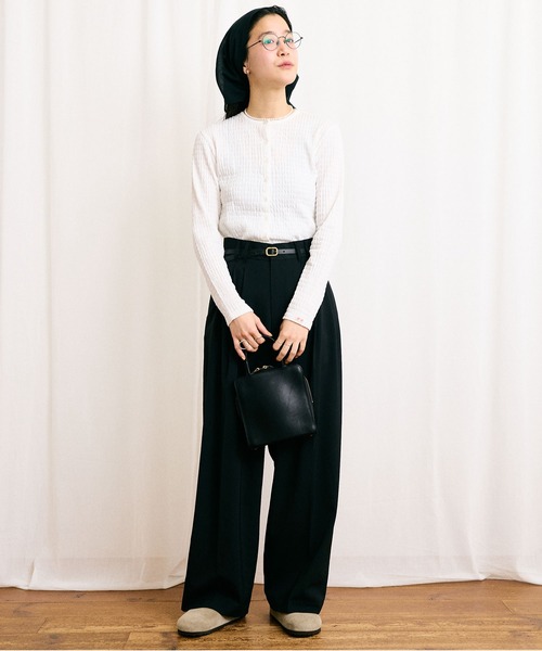 fig London(フィグロンドン)の「DAILY simple cardigan(Tシャツ/カットソー・レディース・ホワイト/グレー・FREE)」の20枚目の写真