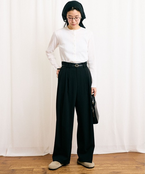 fig London(フィグロンドン)の「DAILY simple cardigan(Tシャツ/カットソー・レディース・ホワイト/グレー・FREE)」の22枚目の写真
