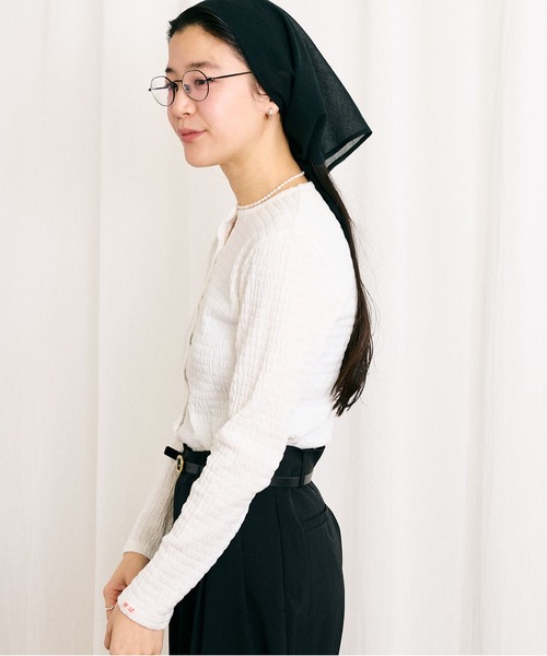 fig London(フィグロンドン)の「DAILY simple cardigan(Tシャツ/カットソー・レディース・ホワイト/グレー・FREE)」の4枚目の写真