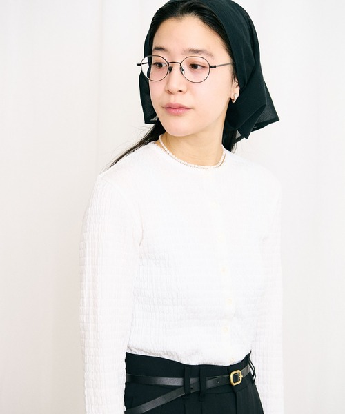 fig London(フィグロンドン)の「DAILY simple cardigan(Tシャツ/カットソー・レディース・ホワイト/グレー・FREE)」の6枚目の写真