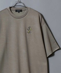ANPAS | ANPAS Ponte Fabric Flower Embroidery Oversized T-Shirt/ANPAS 別注 ポンチ 花柄 ワンポイント刺繍 接触冷感 オーバーサイズ 半袖Tシャツ メンズ レディース ユニセックス(Tシャツ/カットソー)