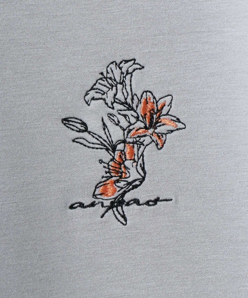 ANPAS（アンパス）の「ANPAS Ponte Fabric Flower Embroidery Oversized T-Shirt/ANPAS 別注 ポンチ 花柄 ワンポイント刺繍 接触冷感 オーバーサイズ 半袖Tシャツ メンズ レディース ユニセックス（Tシャツ/カットソー・メンズ・ホワイト/ブラック/ホワイト系その他/グレー/グレー系その他/ブラック系その他/チャコール/ホワイト系その他2/グレー系その他2/グレー系その他3/グレー系その他4/ブラック系その他2/ホワイト系その他3/カーキ系3/グレー系その他5/カーキ系1/ブラック系その他3/カーキ系2/カーキ・M/L）」の21枚目の写真