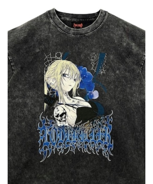tシャツ A'GEM/9 × .kom「LOVE KILLER/ラブキラー」Killer cat Graffiti Logo T-Shirt/キラーキ A'gem 9 tシャツ A'GEM/9 × .kom「LOVE KILLER/ラブキラー