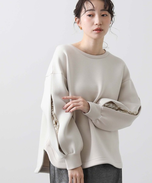 Gready Brilliant(グレディブリリアン)の「ダンボールレーススリーブカットソー(Tシャツ/カットソー・レディース・ベージュ/アイボリー・M)」の2枚目の写真