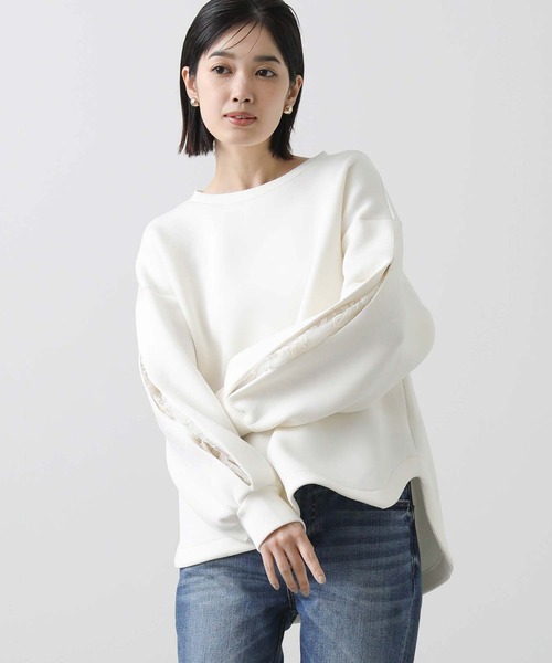 Gready Brilliant(グレディブリリアン)の「ダンボールレーススリーブカットソー(Tシャツ/カットソー・レディース・ベージュ/アイボリー・M)」の7枚目の写真