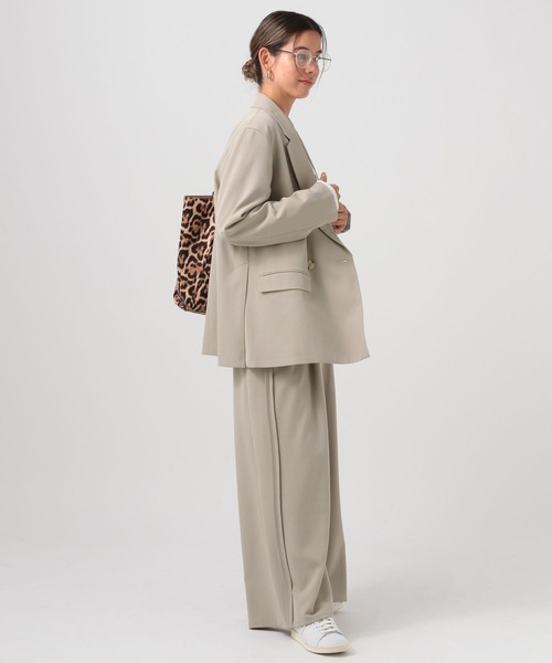 BAYFLOW（ベイフロー）の「[シワになりにくい]ベルト付きサイドラインパンツ（その他パンツ・レディース・チャコール/グレイッシュベージュ・FREE）」の18枚目の写真