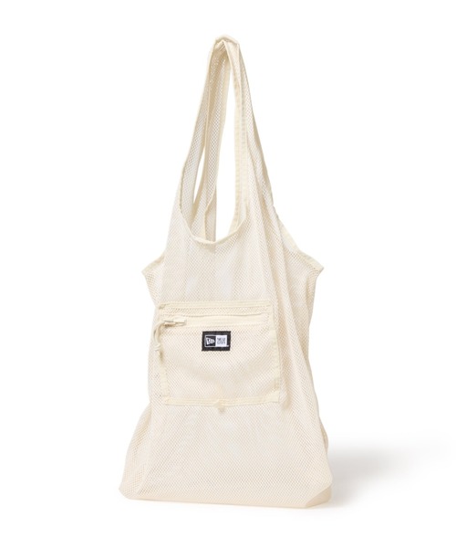 NEW ERA（ニューエラ）の「NEW ERA/ニューエラ エコトートバッグ 22L パッカブル アイボリーメッシュ/ブラックメッシュ 14392331/14521337（エコバッグ/サブバッグ・メンズ・ブラック/アイボリー・FREE）」の4枚目の写真
