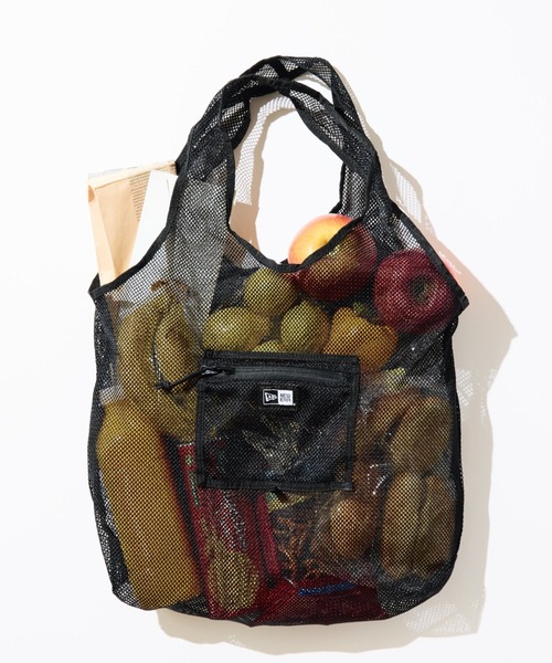 NEW ERA（ニューエラ）の「NEW ERA/ニューエラ エコトートバッグ 22L パッカブル アイボリーメッシュ/ブラックメッシュ 14392331/14521337（エコバッグ/サブバッグ・メンズ・ブラック/アイボリー・FREE）」の3枚目の写真