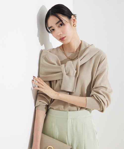 qualite - カリテ　カーディガン セール】コットンナイロンハイゲージニットカーデ（カーディガン