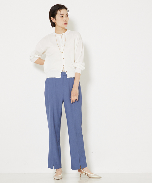 qualite(カリテ)の「【ちょっとした万能羽織りアイテム◎】コットンナイロンハイゲージニットカーデ(カーディガン/ボレロ・レディース・ホワイト/ベージュ/チャコールグレー・フリー)」の8枚目の写真