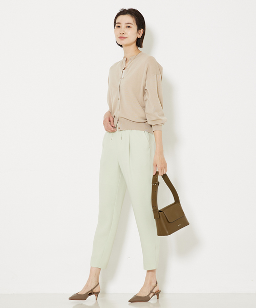 qualite(カリテ)の「【ちょっとした万能羽織りアイテム◎】コットンナイロンハイゲージニットカーデ(カーディガン/ボレロ・レディース・ホワイト/ベージュ/チャコールグレー・フリー)」の9枚目の写真