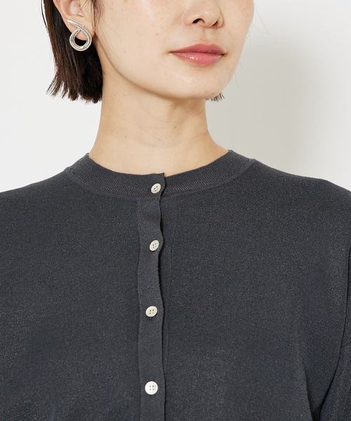 qualite(カリテ)の「【ちょっとした万能羽織りアイテム◎】コットンナイロンハイゲージニットカーデ(カーディガン/ボレロ・レディース・ホワイト/ベージュ/チャコールグレー・フリー)」の15枚目の写真