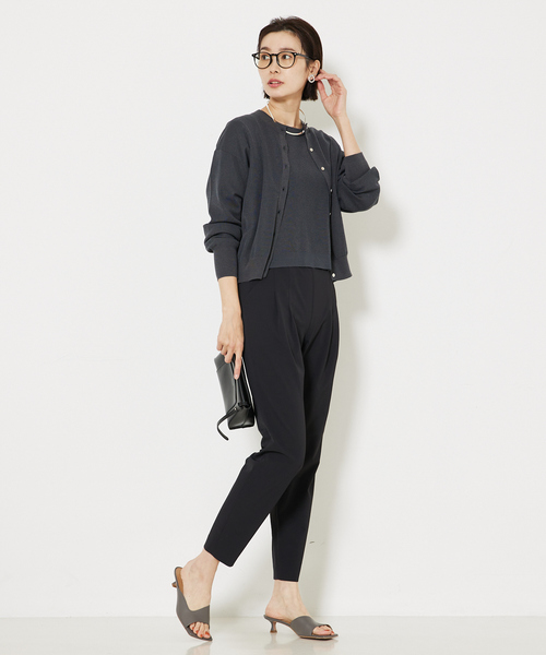 qualite(カリテ)の「【ちょっとした万能羽織りアイテム◎】コットンナイロンハイゲージニットカーデ(カーディガン/ボレロ・レディース・ホワイト/ベージュ/チャコールグレー・フリー)」の19枚目の写真