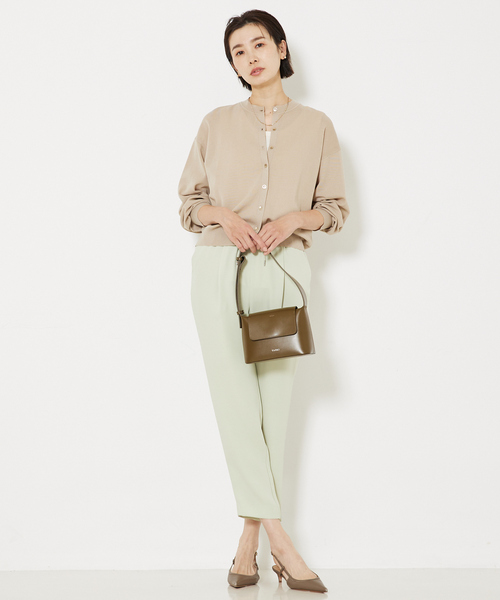 qualite(カリテ)の「【ちょっとした万能羽織りアイテム◎】コットンナイロンハイゲージニットカーデ(カーディガン/ボレロ・レディース・ホワイト/ベージュ/チャコールグレー・フリー)」の20枚目の写真