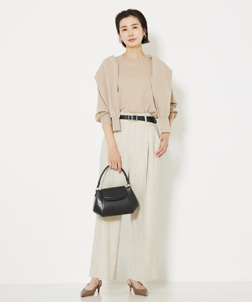 qualite(カリテ)の「【ちょっとした万能羽織りアイテム◎】コットンナイロンハイゲージニットカーデ(カーディガン/ボレロ・レディース・ホワイト/ベージュ/チャコールグレー・フリー)」の21枚目の写真