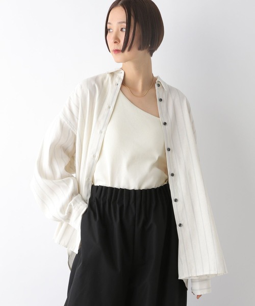 LEPSIM（レプシィム）の「アソートクラフトシャツ　288190（シャツ/ブラウス・レディース・チャコールグレー/ホワイト系その他・FREE）」の2枚目の写真