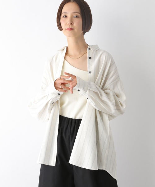 LEPSIM（レプシィム）の「アソートクラフトシャツ　288190（シャツ/ブラウス・レディース・チャコールグレー/ホワイト系その他・FREE）」の3枚目の写真