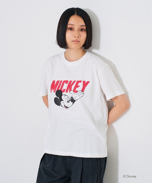 Disney(ディズニー)の「【GOOD ROCK SPEED】 MICKEY / ミッキー / プリント / 半袖 Tシャツ(Tシャツ/カットソー・レディース・ホワイト/チャコールグレー・フリー)」の17枚目の写真